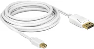 Kable - Delock 83483 kabel DisplayPort 3 m Mini DisplayPort Biały, Adapter 4043619834839 - miniaturka - grafika 1