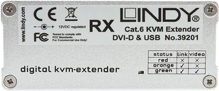 Lindy Lindy 39201 Przedłużacz extender) Cat.6 DVI-D Single Link USB 2.0 KVM odbiornik receiver) 130m LY-39201 - Przełączniki KVM - miniaturka - grafika 2
