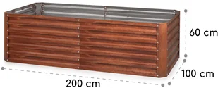 Blumfeldt Blumfeldt Rust Grow, ogrodowa grządka podwyższona, ocynkowana blacha stalowa, rdzawe wykończenie GDMB4-Rust200*100*60 - Skrzynie ogrodowe - miniaturka - grafika 8