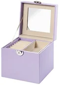 Kosmetyczki, organizery i kuferki - Clauss clauss szkatułka kuferek na biżuterię, z lustrem, bzu, 15 x 15 x 15 cm BC-10050 - miniaturka - grafika 1