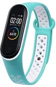Akcesoria do smartwatchy - Hurtel Zamienna silikonowa opaska pasek do Xiaomi Mi Band 5 Dots turkusowo-biały - miniaturka - grafika 1