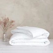 Pościel - Poszwa na kołdrę lniana MOANA Basic Rozmiar 140x200 Kolor snow white - miniaturka - grafika 1