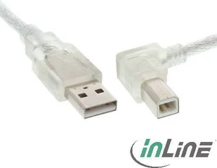 InLine Kabel USB USB-B 1m kątowy Przeźroczysty 34519R - Kable USB - miniaturka - grafika 3