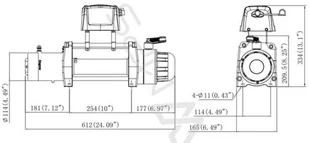 Kingone 818 Wyciągarka ORCA 9,0 [4082kg] 12V lina stalowa 9,5 mm 27 metrów) 81877724 77724-uniw - Wciągarki - miniaturka - grafika 5