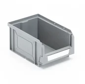Pojemniki przemysłowe - AJ Produkty Pojemnik magazynowy, 165x105x80 mm, poj. 1,1 L, szary - miniaturka - grafika 1