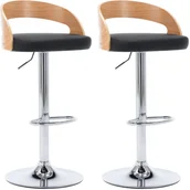Taborety i hokery - vidaXL Stołki barowe, 2 szt., czarne, sztuczna skóra i gięte drewno - miniaturka - grafika 1