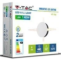 v-tac Oprawa Ścienna V-TAC 4W LED IP65 Czarna Okrągła VT-706 4000K 440lm - Lampy ścienne - miniaturka - grafika 3