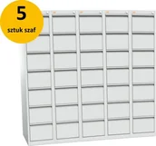 Szafy biurowe - Kart-Map 5 szaf kartotekowych KOP/7-1 B5 RAL 7035 z 7 szufladami 1-rzędowymi KOP/7-1 5 sztuk - miniaturka - grafika 1