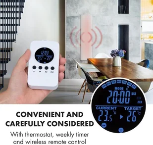 Klarstein Klarstein Wonderwall Air 36, infraczerwony grzejnik, 120 x 30 cm, 360 W, naścienny montaż, pilot sterowania, biały ACO10-WonderW-45 - Ogrzewanie przenośne - miniaturka - grafika 6