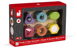 Janod KSZTAŁTY I DŹWIĘKI drewniana układanka sensoryczna J05332 - Układanki dla dzieci - miniaturka - grafika 10