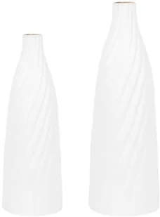 Beliani Wazon dekoracyjny biały 54 cm FLORENTIA - Poduszki ogrodowe - miniaturka - grafika 5