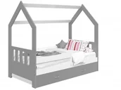Łóżka dla dzieci i młodzieży - Meble Magnat Łóżko Domek dziecięce 160x80 dla dzieci szary D3C - miniaturka - grafika 1