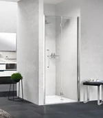 Ścianki i drzwi prysznicowe - Novellini Young 2.0 1BS Drzwi prysznicowe składane 83-87x200 cm prawe profile chrom szkło przezroczyste Y21BS82D-1K - miniaturka - grafika 1
