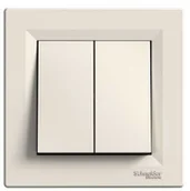 Wyłączniki światła i elektryczne - Schneider Asfora łącznik świecznikowy z ramką kremowy EPH0300123 - miniaturka - grafika 1