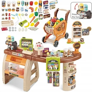 Duży Sklep Supermarket Kasa Wózek Sklepik Dźwięki - Zabawy w naśladowanie dorosłych - miniaturka - grafika 2