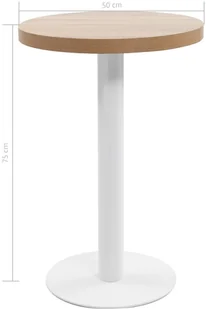 vidaXL Stolik bistro, jasnobrązowy, 50 cm, MDF - Stoły - miniaturka - grafika 5