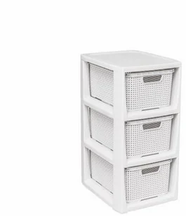 BranQ RATTAN 1725 STOJAK Z TRZEMA KOSZYKAMI BIEL ANTYCZNA 5901098172516 - Pojemniki łazienkowe - miniaturka - grafika 3