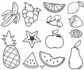 Pieczątki - Heyda zestaw stempli owoce 12 stemple banan ananasy melon cytrynowy jabłko Czereśnia gruszka jagoda gwiazda skórki - miniaturka - grafika 1