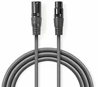Kable - Nedis Balanced kabel audio - XLR 3-pin wtyczka - XLR gniazdo 3-pin - niklowany - 20,0 m - okrągły - PVC - ciemnoszary - opakowanie kartonowe COTG15010GY200 - miniaturka - grafika 1