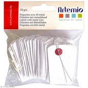 Pozostałe akcesoria dla plastyków - Artemio Mini białe etykiety za pomocą drutu 3 x 5,5 cm 11060133 - miniaturka - grafika 1