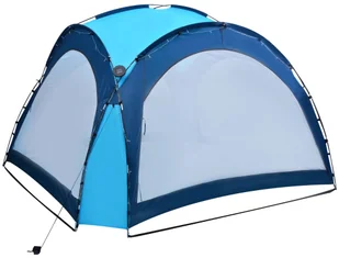 vidaXL Namiot imprezowy z LED i 4 ściankami, 3,6x3,6x2,3 m, niebieski - Pawilony ogrodowe - miniaturka - grafika 5