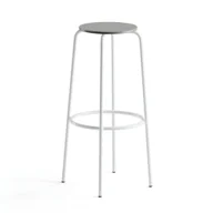 Taborety i hokery - AJ Produkty Stołek barowy TIMMY, rama biały, siedzisko jasnoszary, 830 mm - miniaturka - grafika 1