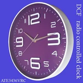 Zegary - Atrix Zegar ALFA sterowany radiowo /fiolet ATE3436VRC - miniaturka - grafika 1