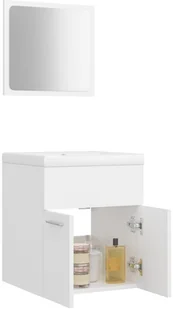 VidaXL Lumarko Zestaw mebli łazienkowych, biały, płyta wiórowa! 3071684 VidaXL - Meble łazienkowe - miniaturka - grafika 4