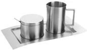 Cukiernice - Esmeyer 400-1655 Wava, 4-częściowy zestaw ze szczotkowanej stali szlachetnej 18/10 (m,in mlecznik i cukierniczka) 400-1655 - miniaturka - grafika 1