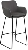 Taborety i hokery - Actona Stołek barowy Lisa dark grey - miniaturka - grafika 1