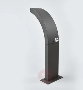 LAMPENWELT.COM Juvia, szaro-grafitowa lampa cokołowa LED - Lampy ogrodowe - miniaturka - grafika 5