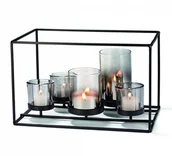 Świeczniki - Philippi YORK Lampion - Świecznik Czarny 119003 - miniaturka - grafika 1