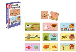 Janod Dwuczęściowe puzzle Zwierzęta i ich domki 20 elementów, - Klocki - miniaturka - grafika 8