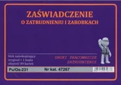 Druki akcydensowe - Firma krajewski Zaświadczenie o zatrudnieniu i zarobkach A6 [Pu/Os-231] Pu/Os-231 - miniaturka - grafika 1