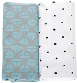 Otulacze - Motherhood Otulacze flanelowe premium 2 szt. Statki niebieskie 80x120 cm - miniaturka - grafika 1