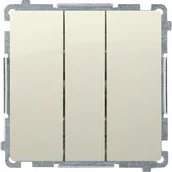 Klawisze i ramki - Simon Przycisk potrójny Mega Basic BMP31.01/12 10AX 250V beżowy - miniaturka - grafika 1