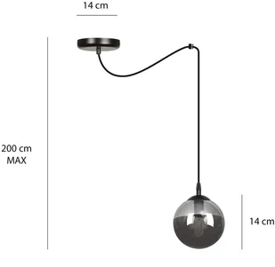EULUNA Lampa wisząca Glassy 1-pkt. czarna szkło grafitowe - Lampy sufitowe - miniaturka - grafika 3