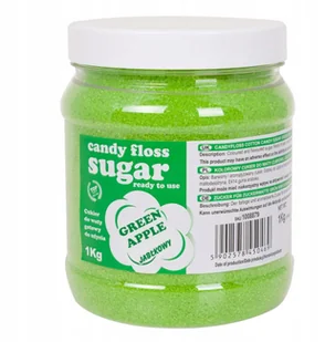 GSG24 Kolorowy cukier do waty cukrowej zielony o smaku jabłkowym 400g 1009211 - Akcesoria i części AGD - miniaturka - grafika 2
