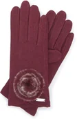 Rękawiczki - Wittchen Damskie rękawiczki z puszkiem 47-6-118-2 - miniaturka - grafika 1