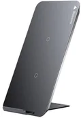 Stacje dokujące do telefonów - Baseus Baseus wielofunkcyjna ładowarka bezprzewodowa Qi podstawka ładująca z kablem USB Type-C czarny 6953156265202 - miniaturka - grafika 1