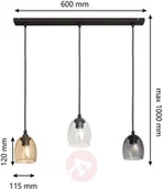 Lampy sufitowe - Brilliant HELAM Lampa wisząca 3-pkt. bursztyn/smoke - miniaturka - grafika 1