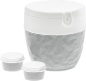 Lunch boxy - Koziol Pojemnik bento na lunch Club Organic szary z białym wieczkiem 3198670 - miniaturka - grafika 1