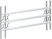 Zawiasy, okucia i inne akcesoria - Relaxdays okien kratka włamaniem ochronę, teleskopowy, ocynkowany, nierdzewna, bezpieczeństwo, szare, różne rozmiary, szary 10020764_628 - miniaturka - grafika 1