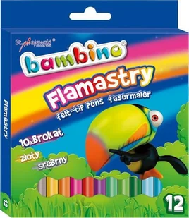 St. Majewski Flamastry brokatowe 12kol BAMBINO standard - Przybory szkolne - miniaturka - grafika 2