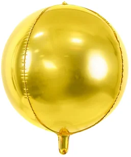 PartyDeco Balon foliowy, Kula, 40 cm, złoty - Kubki dla dzieci - miniaturka - grafika 3