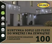 Oświetlenie świąteczne - Bulinex Kurtyna flesz 100LED 4,8m biały zimny zewnętrzne 13-562 - miniaturka - grafika 1