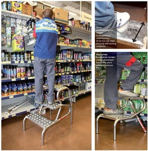 Faraone 996 99675077 Drabina magazynowa 2 stopniowa wysokość robocza 2,30m) 75077-uniw - Drabiny - miniaturka - grafika 3