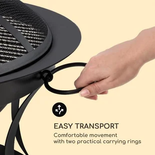 Blumfeldt Blumfeldt Pentos Misa paleniskowa 2 w 1  73 cm łapacz iskier  60 cm grill żeliwo, czarny GQ15-Pentos - Paleniska ogrodowe - miniaturka - grafika 5