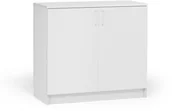 Szafy biurowe - AJ Produkty Niska szafa THEO, 900x1000x320 mm, biały - miniaturka - grafika 1