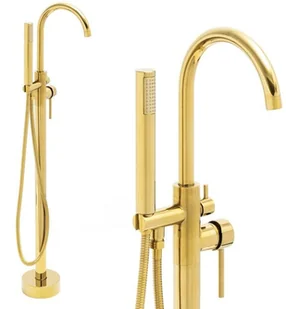 Yoka Bateria wolnostojąca wannowa podłogowa prysznicowa złota - Yoka BP.CASSA GLD - Baterie wannowe i prysznicowe - miniaturka - grafika 2